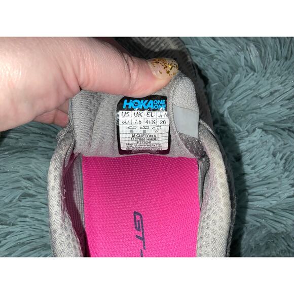 Hoka Clifton 9 Women's Size 9 Gray Running Shoes - Picture 7 of 7